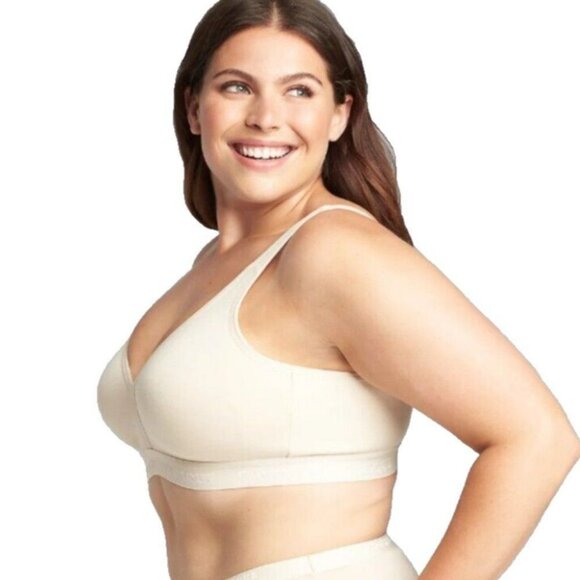 Cacique Lane Bryant Womens Bra Cotton Unlined No Wire Size 46D Beige - Picture 5 of 9